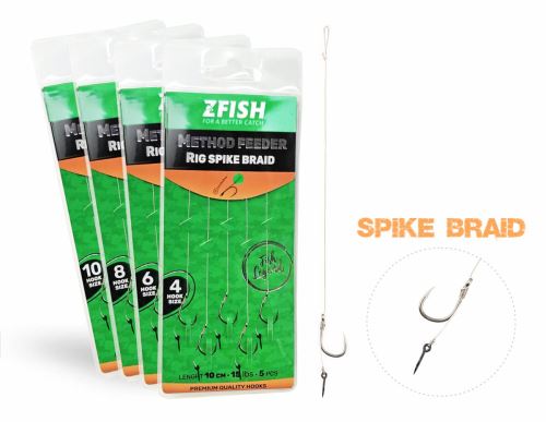 ZFISH Náväzec Method Feeder Rig Spike Braid 5 ks